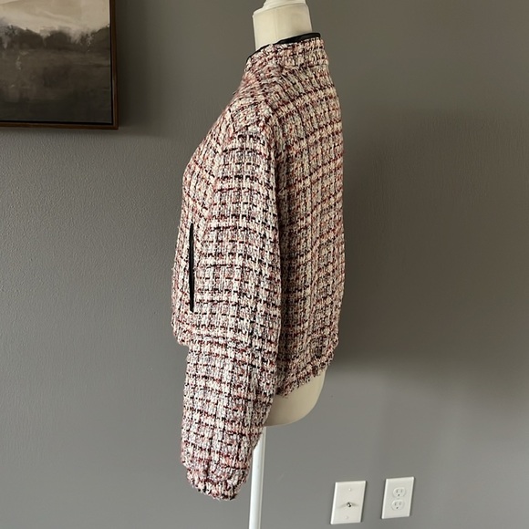 Apparis  Dolly Bomber Coastal Tweed with Vegan Leather Trim - Picture 7 of 14